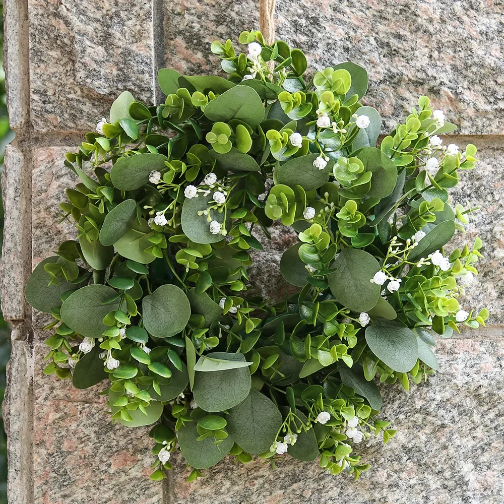 

Combination Door Ornaments, Hemp Plant Fake Give Hook Rope And Window Artificial Green Wreath, Wreath