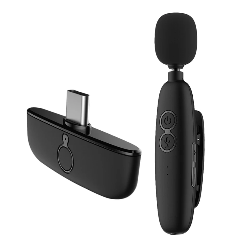 

2.4Ghz Wireless Lavalier Microphone Type-C Interface Microphone For Youtube Facebook Live Stream Vlogger