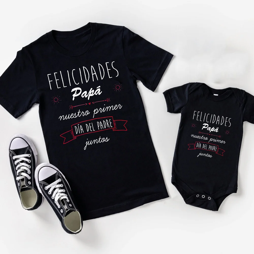 Congratulations To Dad on Our First Father's Day Together Print Family Outfit Father's Day Family Matching Set Fathers Day Gift 3
