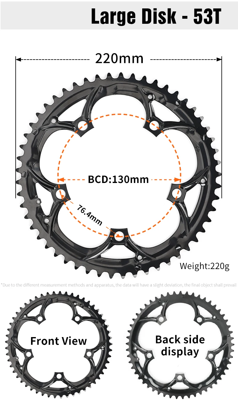 LEBYCLE Road Bike Chain Ring 130/110 BCD Round 34T 39T 50T 53T