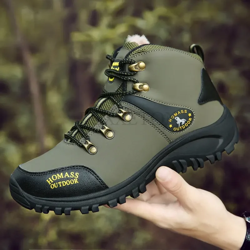 Men Waterproof Hiking Shoes Breathable Tactical Combat Army Boots Outdoor Climbing Shoes Non-slip Trekking Sneakers men boots