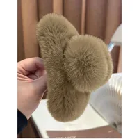 Cute Solid Color Plush Hair Clip Casual Cross-Border Duckbill Hair Clip Festive Element New Year Style for African European S...