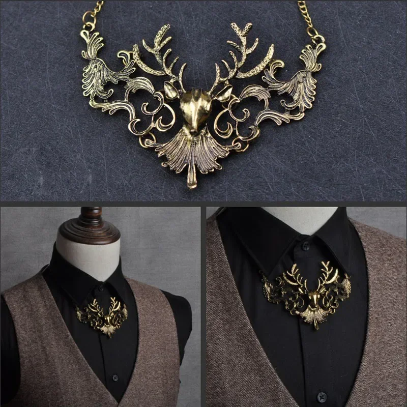 Elk Bow Tie High-end Fashion Women's Necklace Groom Wedding Casual Banquet Accessories Gift Personality Men's Jewelry | bow ties