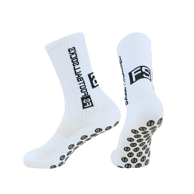 Football socks, men's mid length sports socks, running socks, anti slip thick towel bottom, wear-resistant