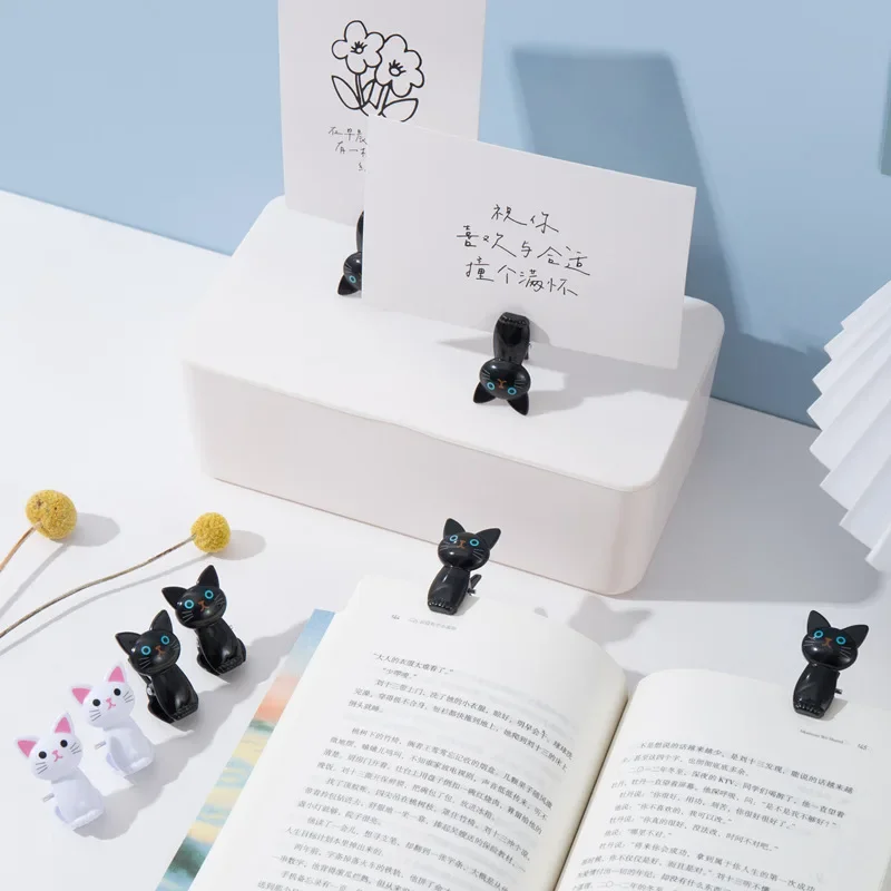 2-16Pcs Sealing Bag Clips Cute Cat Shape Portable Snack Clamp Office Message Photo Clip Home Laundry Hanging Clothes Sock Clamps