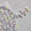 1 Sheet 5D Realistic Relief Retro Cake Chocolate Bear Dog's House Flower Duck Adhesive Nail Art Stickers Decals Manicure Charms 2
