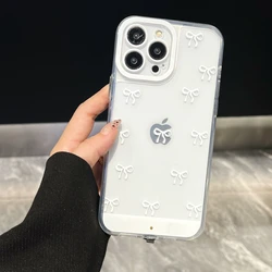 Luminous Love Heart Bowknot Phone Case with 5 Color Light - Up Design - iPhone 14 Pro (W)