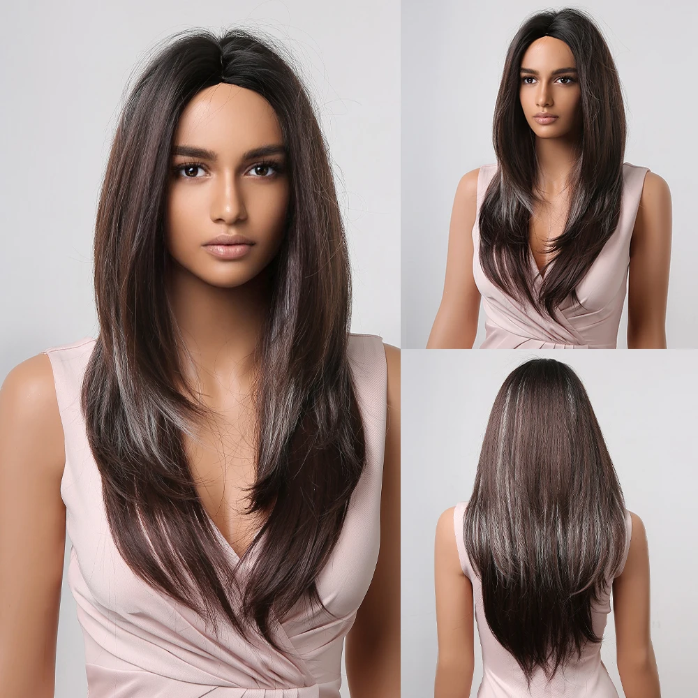 de cabelo sintético para preto feminino cinza