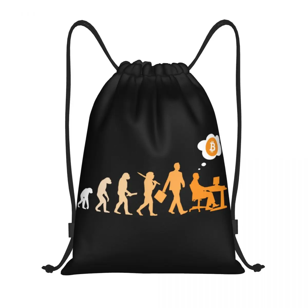

Bitcoin Evolution Drawstring Backpack Women Men Sport Gym Sackpack Portable BTC Cryptocurrency Shopping Bag Sack