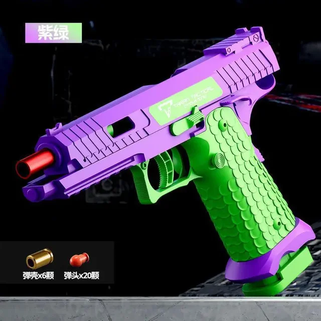 Shell Throwing Combat Master 2011 Pistol Continuous Firing Blowback Soft Bullet Gun Empty Hanging Weapon Children's Toy Boy Gift 1
