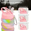Silicone Foldable Water Bottle for Sports Leakproof BPA Free Water Bottle with Carabiner Collapsible Cycling Water Bottle 2