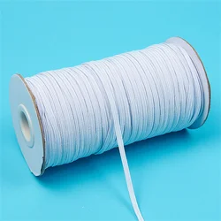 Colorful Elastic Rubber Band Ribbon Trim for DIY Sewing and Garment Accessories, 10 Yards (White)