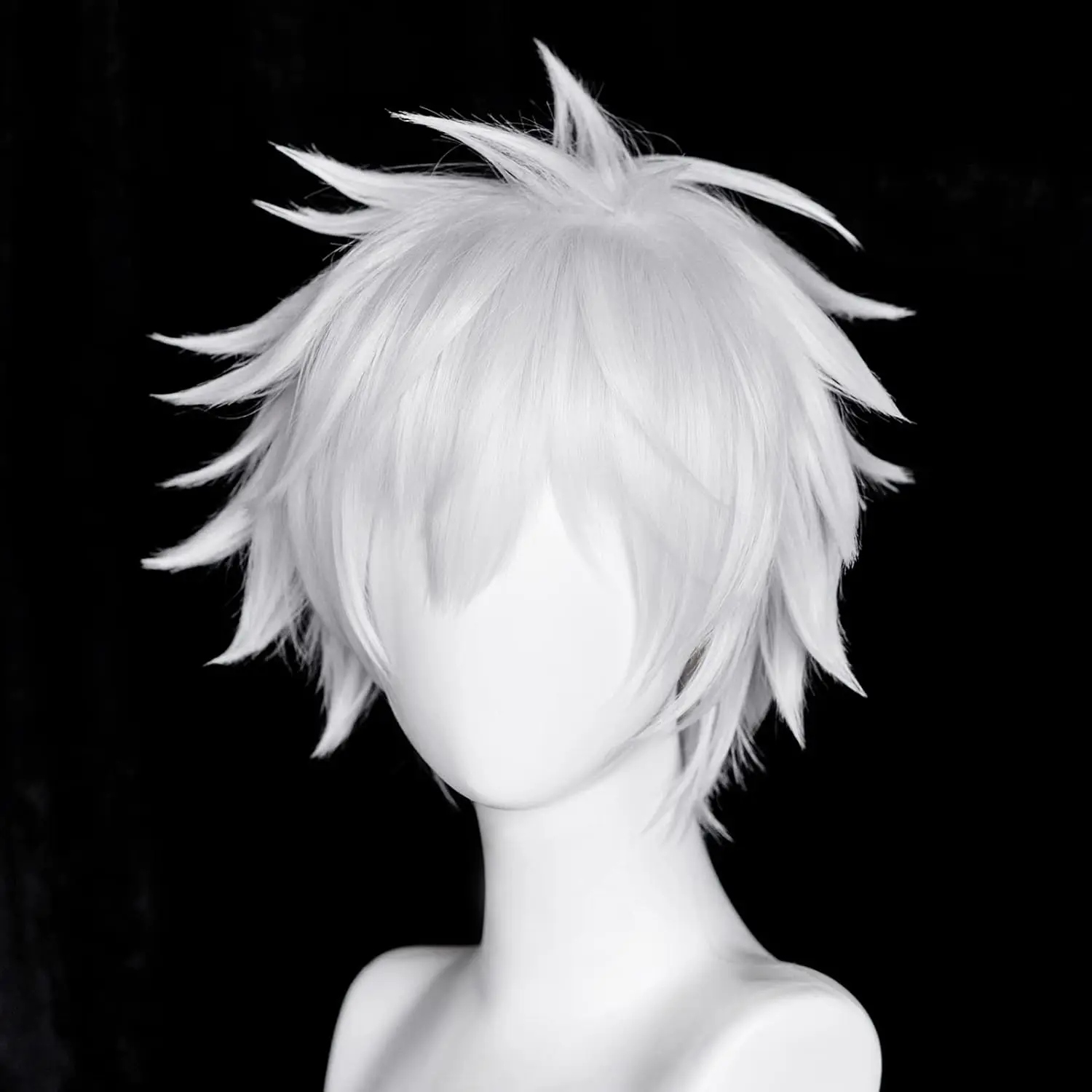 Parrucca Da Uomo Bianco Argento + Occhiali Da Sole – Set Per Cosplay Anime, Halloween, Feste E Carnevale (2 Pezzi)
