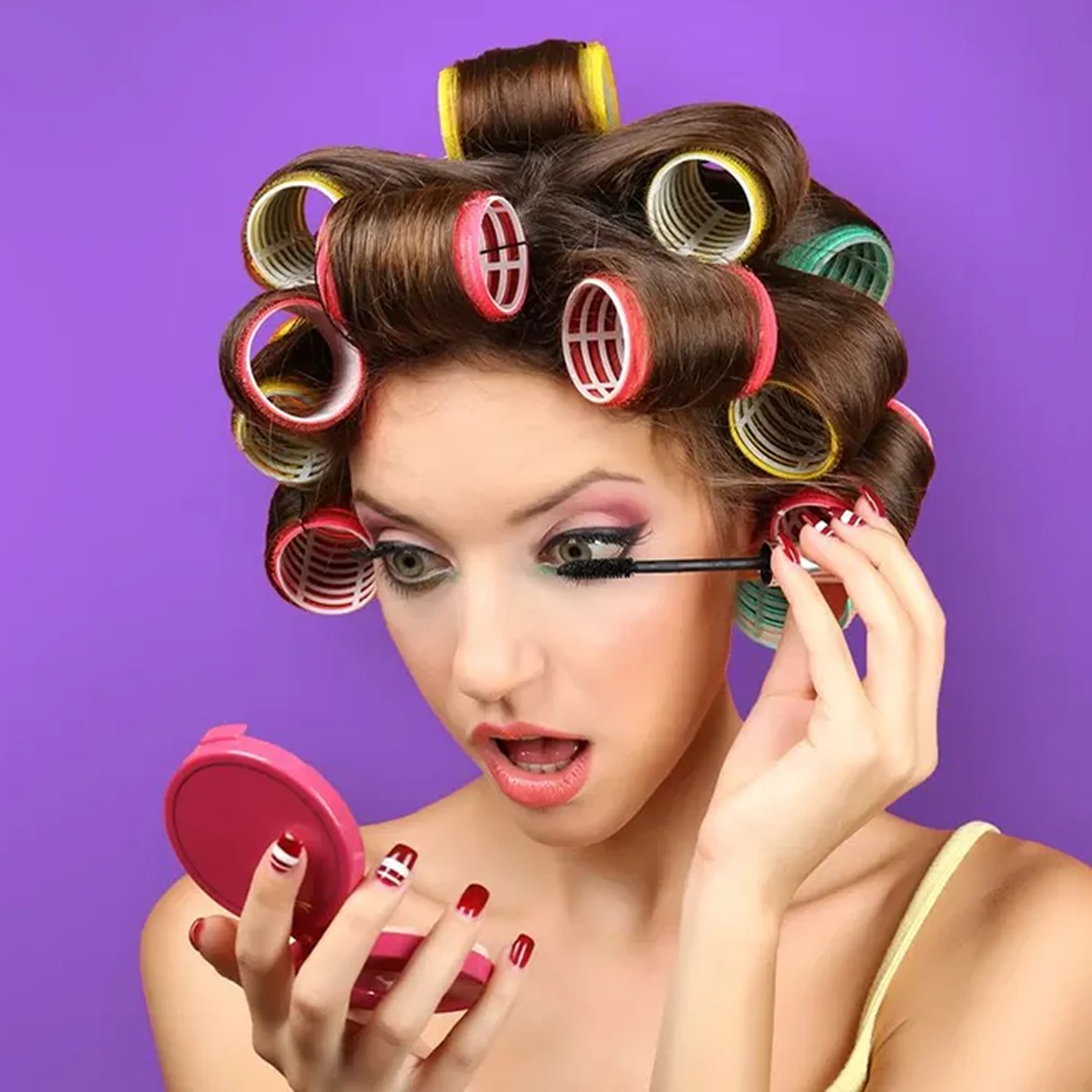Self-Grip Hair Rollers Heatless Hair Curlers No Heat Bangs Volume Self-adhesive Hook Curlers DIY Styling Tool 1bag