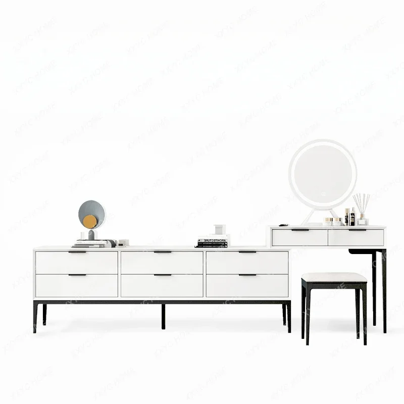 

Stone Plate Dresser TV Cabinet Integrated Assembled Cabinet mesa de maquillaje con espejo y silla bedroom furniture