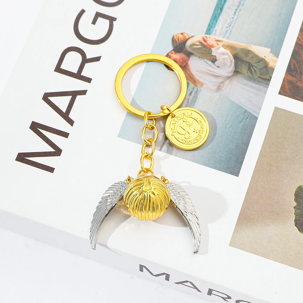 Key Chains Key Chain Accessories Movie Harri Potter Golden Snitch Pendant Keychain Boys Girl for Backpack Jewelry Gift