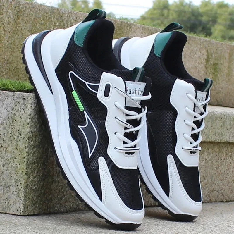 Chaussures De Sport En Maille Pour Homme - Légères Et Respirantes - Chaussures De Course Antidérapantes - Mode Streetwear - Chaussures De Course Antidérapantes - Automne - Hommes Et Femmes - Lacets