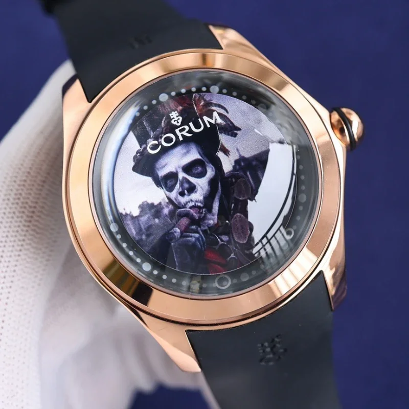 

Bubble series 47mm floating tourbillon mechanical watch, fashionable and waterproof, whimsical and dark series clown