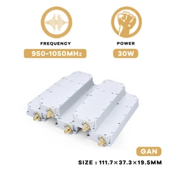 30W 950-1050MHz GaN RF Anti Drone Module VCO Sweep UAV Drone Signal Shielding Device Anti-drone Jamming Interceptor System