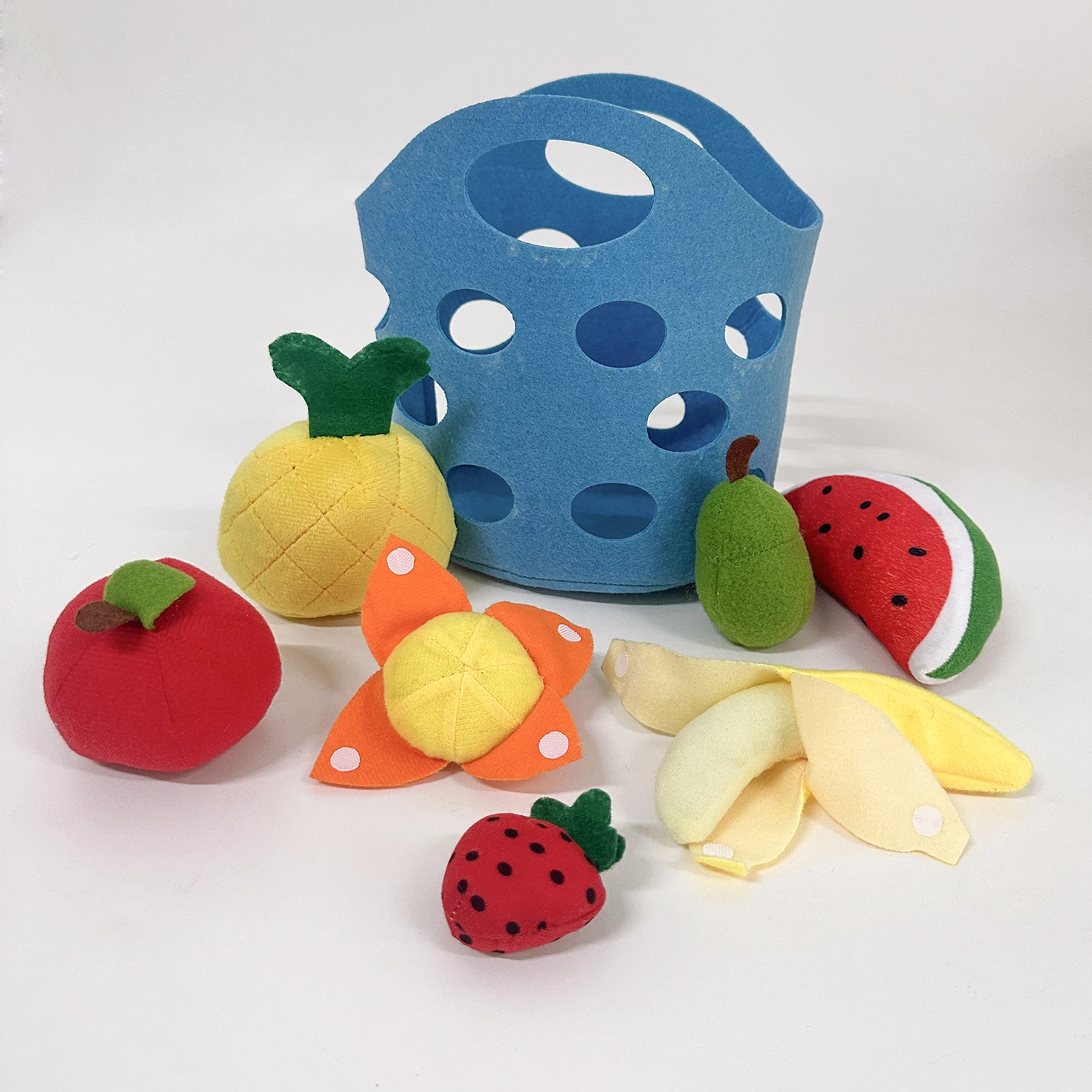 8pcs Felt Food vegetable basket Set Soft Felt cloth Fruits Pretend Play Toy Fruit Children Kitchen Role Playing Toys Gifts educational toys kitchen toys pretend kitchen toys pretend food toys