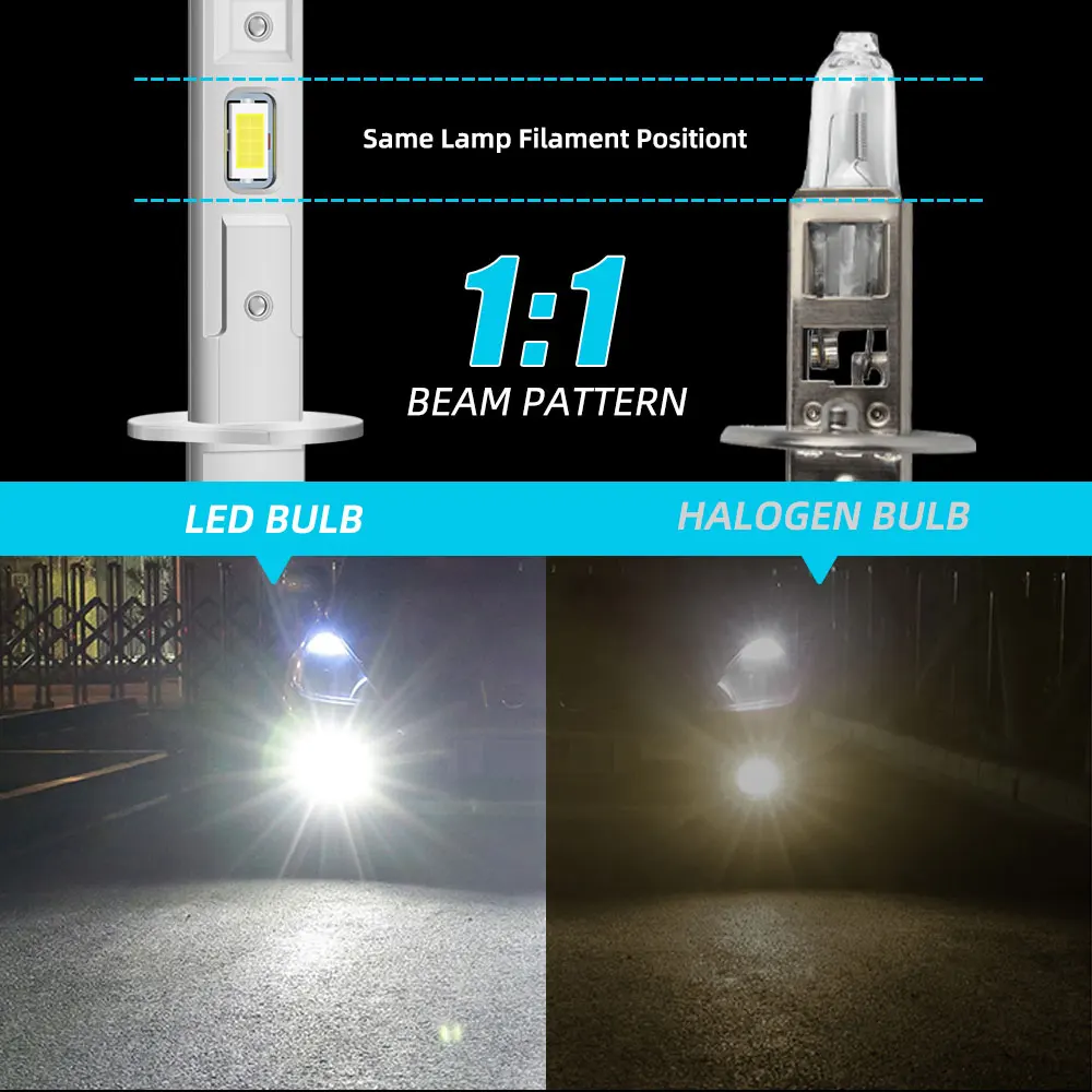 2개 H1 LED 안개등 전구 LED 안개 주행등 전구 8SMD 초고휘도 6000K 백색 DRL 주행등 플러그 앤 플레이