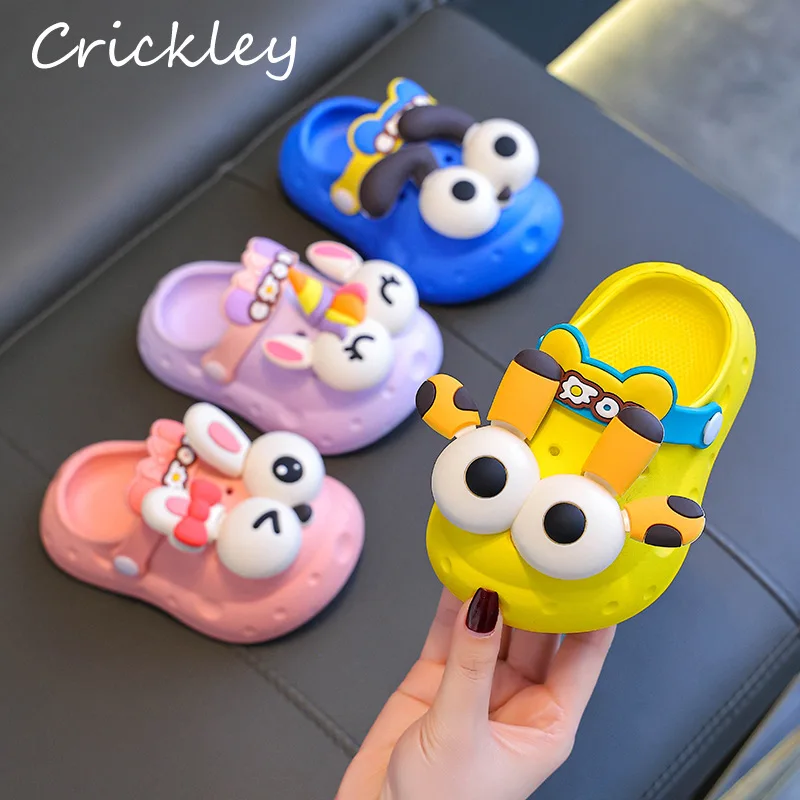 

Cute Animals Kids Clogs Shoes Cartoon Unicorn Dog Toddler Girls Boys Beach Slippers Soft Sole Waterproof Children Slippers