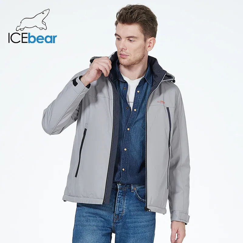 ICEbear 2023 New Men's Short Lightweight Cotton Jacket Fall Casual Male High Quality Coat with Hood Brand Clothing MWC21610D