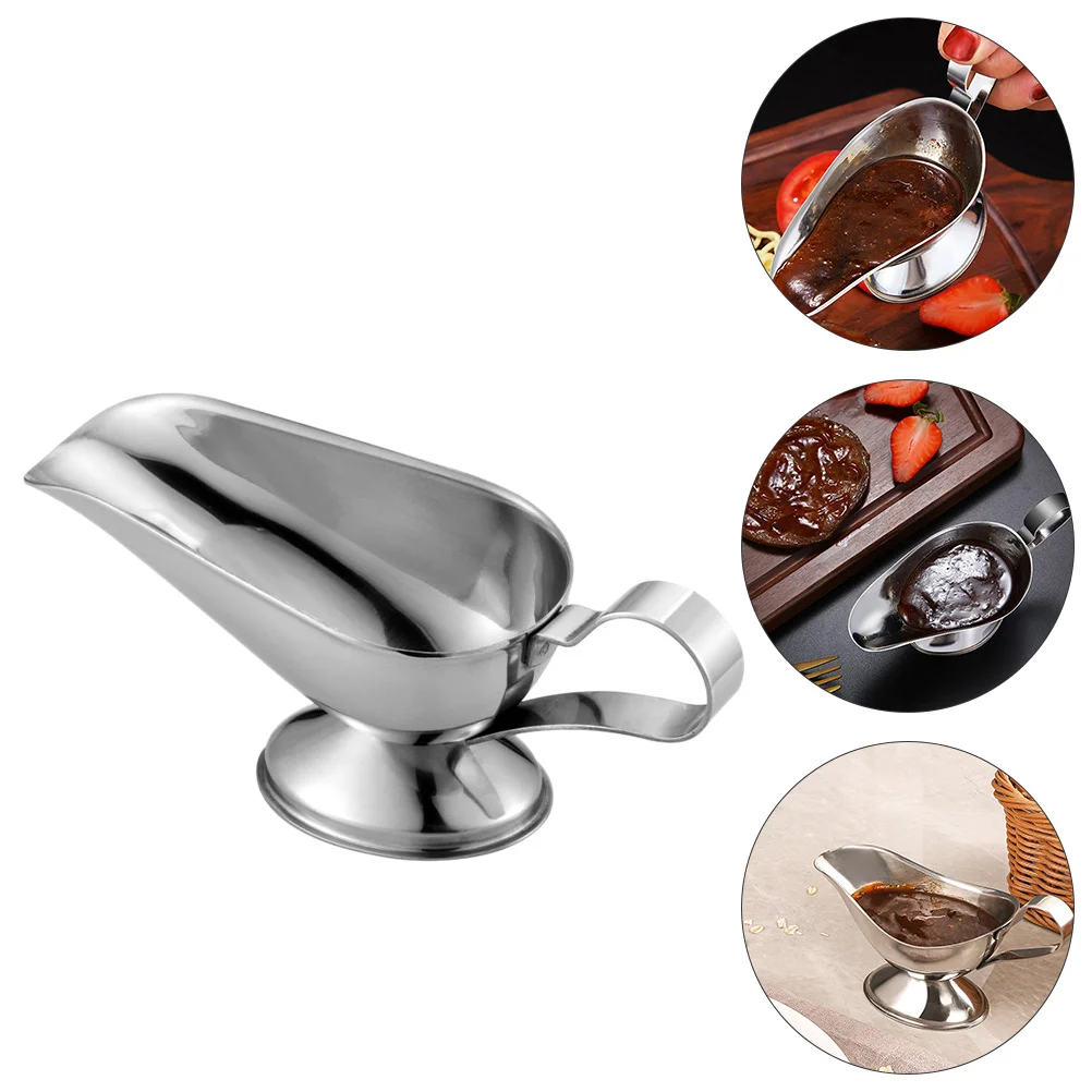 

Gravy Stainless Steel Sauce Gravey Pourer Dish Sauce Jug Sugar Dishes Creamer Pitcher Seasoning Container for Salad Dressings
