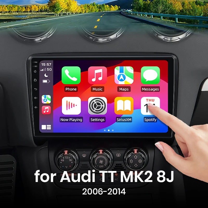 Para Audi TT MK2 8J 2006-2014 CarPlay inalámbrico para Apple Android Auto Radio GPS IPS RDS FM WiFi BT 4G 8Core Multimedia estéreo 1