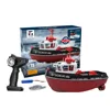 Remote Control Boat Toy 1:72 Simulation Red Fire Boat 2.4g Splicing Model Decoration Water Tug Rc Boat Children's Birthday Gift 3