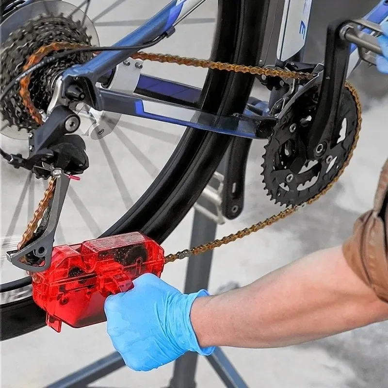 Bicycle Red Chain Cleaner Bike Chain Cleaning Tool Cycling