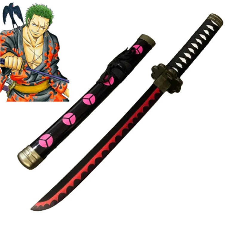 24inch Cosplay Roronoa Zoro Anime Yama Demon Bamboo Katana Sword Role Play Enma 60cm Weapon Model 6