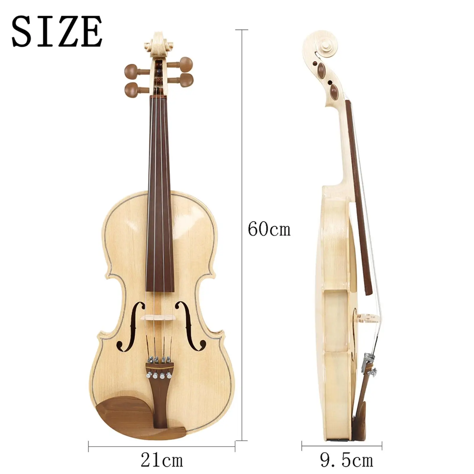 4/4 Violin Wood Fiddle Portable with Violin Bow,Beginner Kits for Beginners Students Beginner Adults Kids Play
