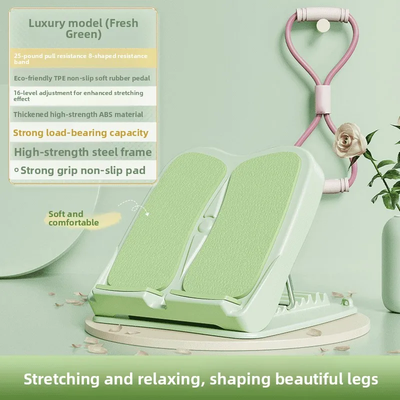 Soft rubber pedal - 16-level adjustment - fresh green + pink figure-8 resistance band