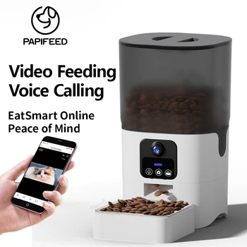 PAPIFEED cat automatic feeder visual cat food dog food wifi intelligent timed quantitative pet food dispenser 6L video model cat 1