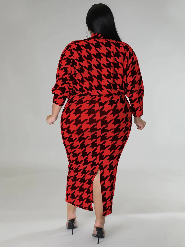 Wmstar Plus Size Dress Sets Two Piece Outfits Maxi Dresses and Out Wear Sexy Matching Suit Fall Clothes Wholesale Dropshipping