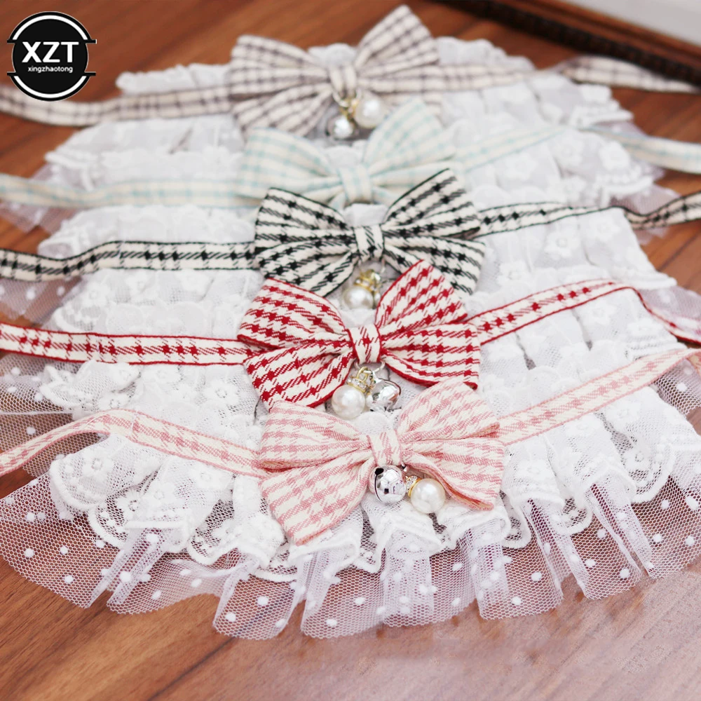 

Cute Lace Pet Bib Bandana Collar Dog Necklace Necktie Bow Tie Dog Small Dog Neckerchief Collar Scarf Dog Cat Wedding Accessories