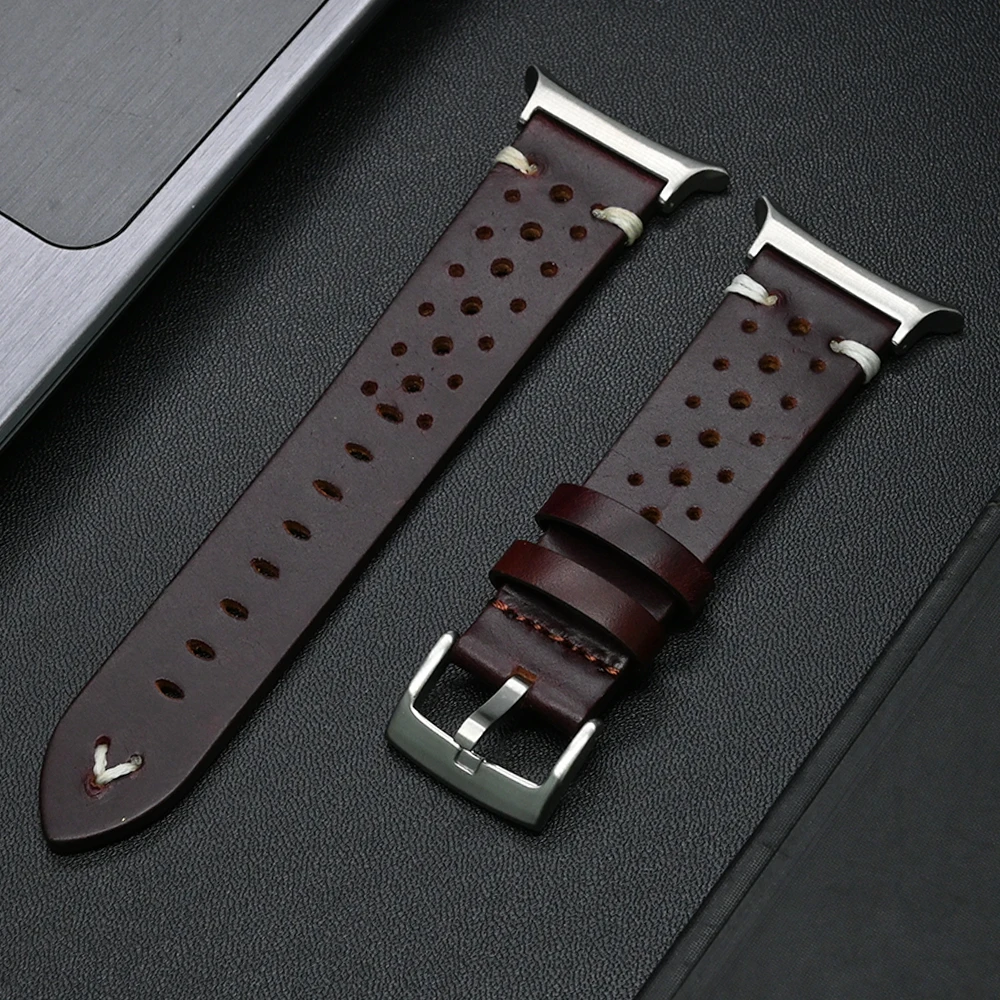 Premium Leather Band, Men's No-Gap Strap, Quick Fit Bracelet and Correa