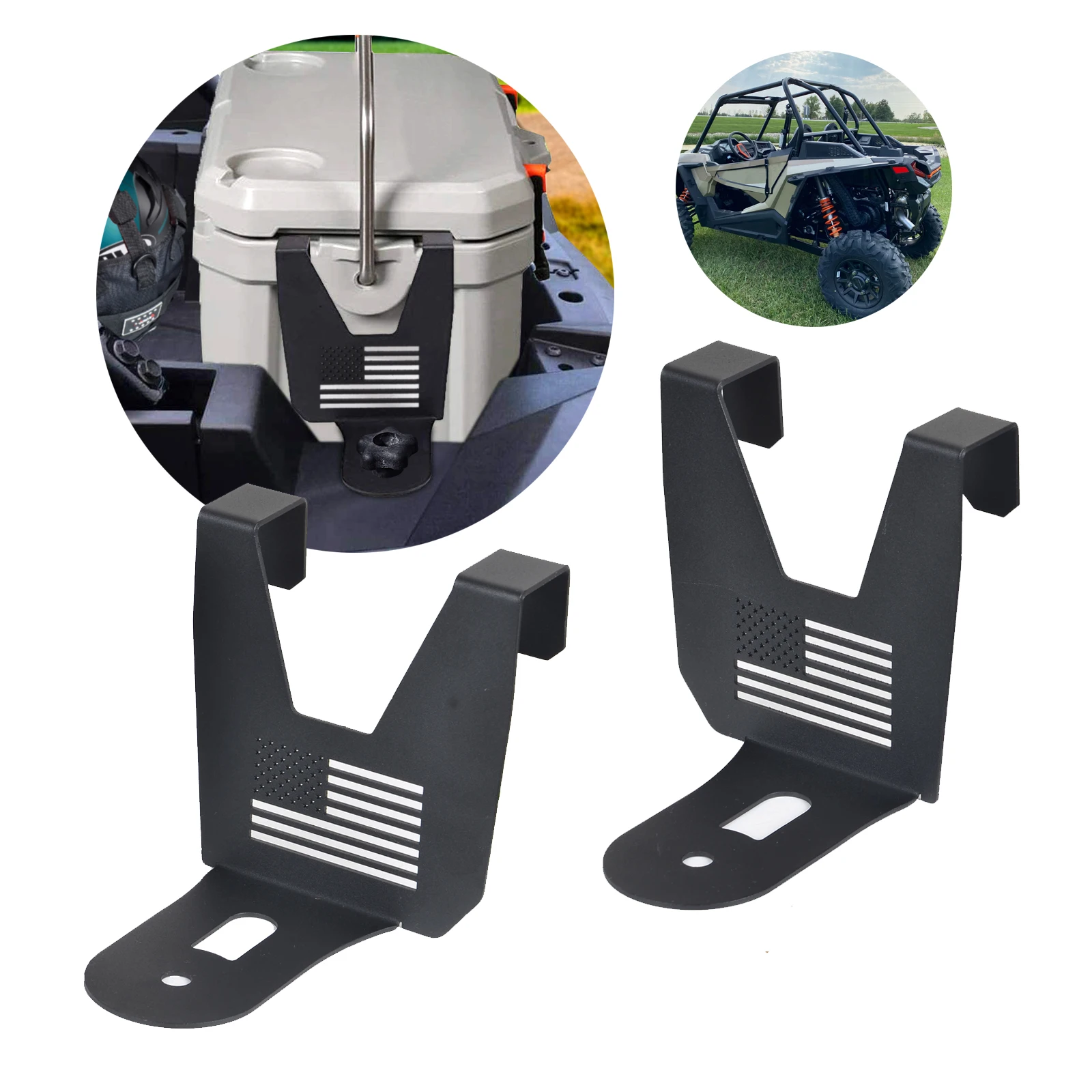 

2 Pieces RZR Cooler Mounting Brackets Designed for 26 Cooler Cooler Mount Fits for Polaris RZR 1000 XP Turbo Icebox Holder