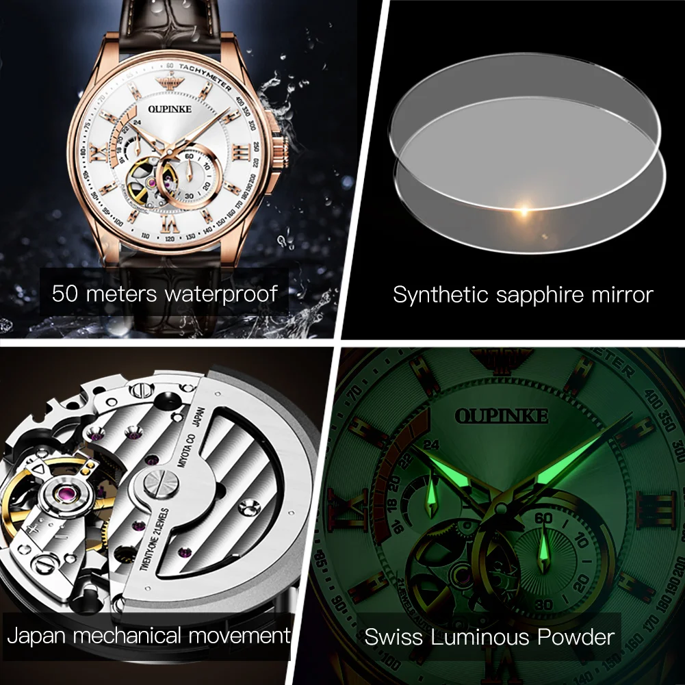 OUPINKE 3222 Original Luxury Business Men's Watch Top Brand