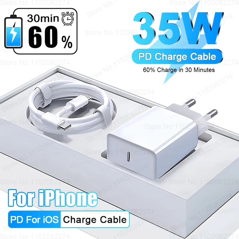 PD 35W de Carga Rápida Para el iPhone de Apple 15 Pro Max Cargador Para el  iPhone 11 12 13 Mini 14 Plus USB C Tipo C Cargador Cable Accesorios