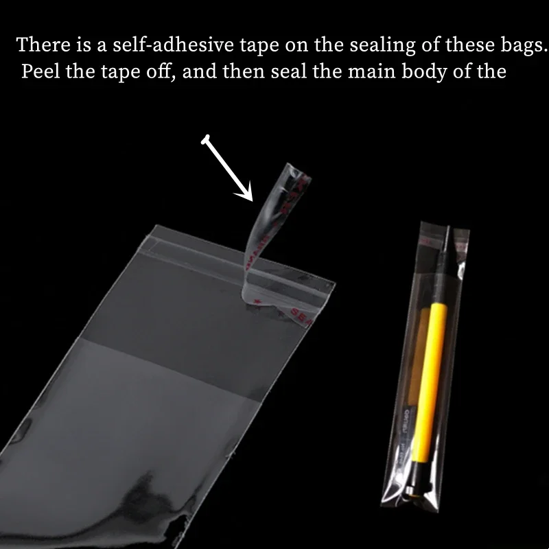 Self-Sealing Transparent Plastic Gift Bags for Jewelry, Candy, and Cookies