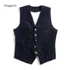 2024 Spring and Autumn Retro Corduroy Workwear Vest Pocket Splicing Solid Color Single Breasted British Coat Men's 4