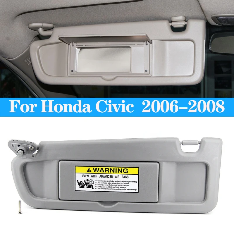 For Honda Civic 2006-2008 Left Right Driver Side Sunshade Car Sun Visor Shield No Light Sunvisor Block Shade  Beige Accessories