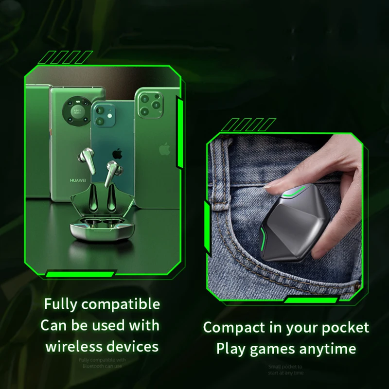 New Headset Bluetooth 5.1 Wireless Earphones Game Earbuds IPX5