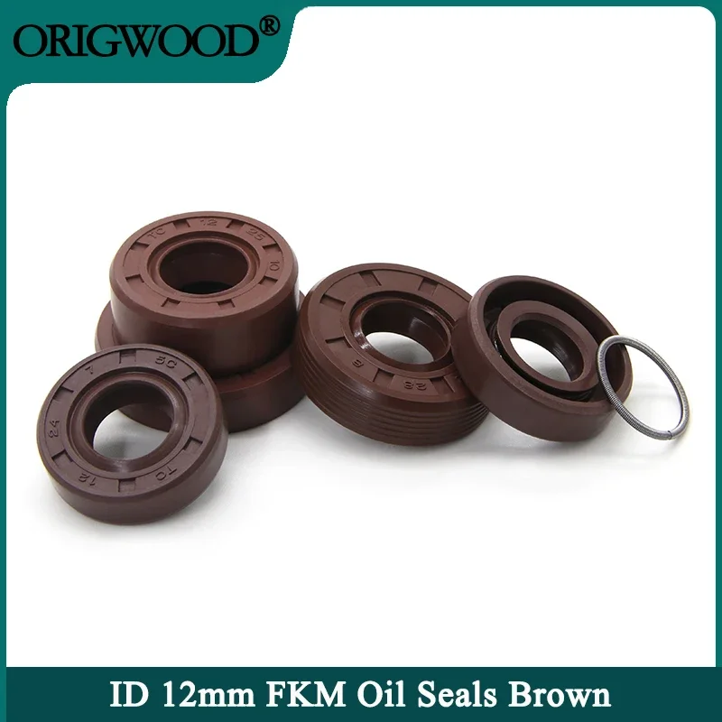 

FKM Oil Seal ID 12mm TC-12x19/20/21/22/24/25/26/28/30/32*5/6/7/8/10mm Fluorine Rubber Cover Double Lip Seals Rings Gasket