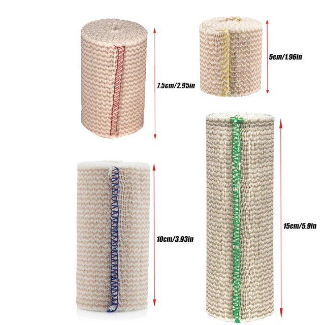 2 Roll Elastic Compression Bandage Wrap - Premium Quality with Self-Closure, Athletic Sport Support Tape Rolls for Ankle, Wrist 6