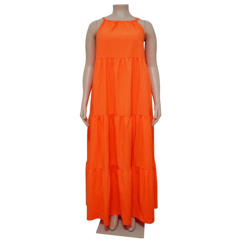 Wmstar Women's Dress Plus Size Summer Holiday Clothing Wholesale  Sexy Casual Loose Full Length Elegant New Dresses Dropshipping