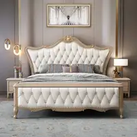 Lit King Size Moderne avec Rangement, Luxe, 200x220cm, Cadres de Lit Minimalistes, Meubles Capitonnés pour la Maison, Mobilier de Chambre 5