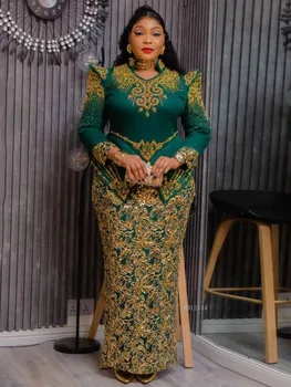 Party Evening Dresses Elegant Women Luxury Bodycon Maxi Dress Long Sleeve Robes Africa Clothes Birthday Wedding Prom Ladies Gown 1